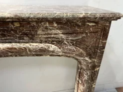 Cheminée de style Louis XIV en marbre rouge moucheté XIX siècle