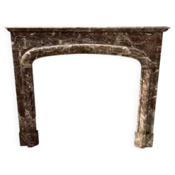 Cheminée de style Louis XIV en marbre rouge moucheté XIX siècle