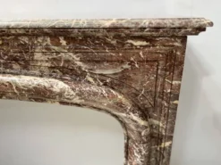 Cheminée de style Louis XIV en marbre rouge moucheté XIX siècle