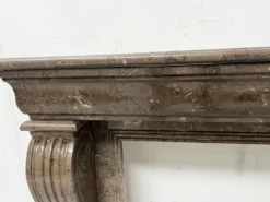 Cheminée Napoléon III a pieds griffes en marbre moucheté XIX siècle