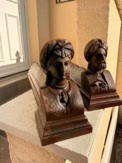 Chenets de cheminé en fonte