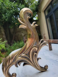 Chenets en bronze doré XIXe