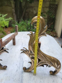 Chenets en bronze doré XIXe