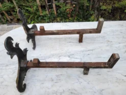 Chenets en bronze doré XIXe
