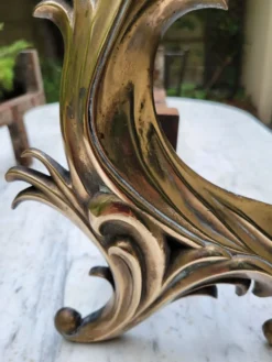 Chenets en bronze doré XIXe
