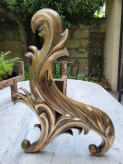 Chenets en bronze doré XIXe