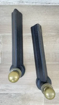 Chenets néoclassique fonte et laiton