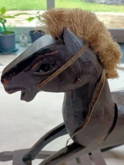 Cheval a bascule rétro bois