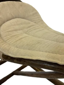 Cheval à bascule en bambou et rotin du milieu du siècle, design années 60 pour enfants