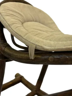Cheval à bascule en bambou et rotin du milieu du siècle, design années 60 pour enfants