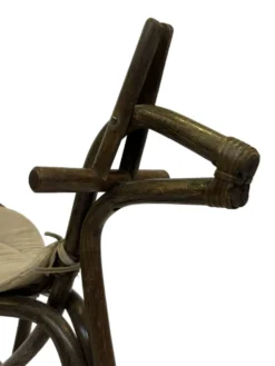 Cheval à bascule en bambou et rotin du milieu du siècle, design années 60 pour enfants