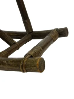 Cheval à bascule en bambou et rotin du milieu du siècle, design années 60 pour enfants