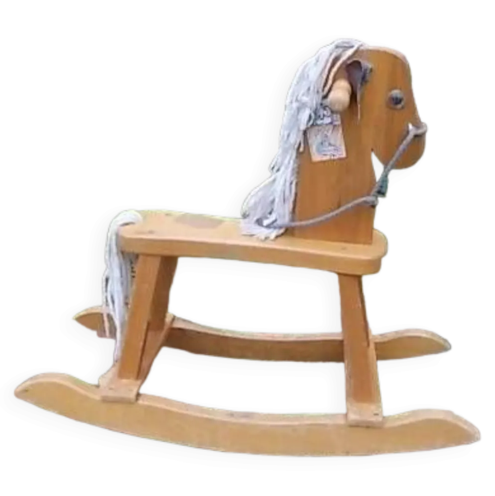 Cheval à bascule en bois
