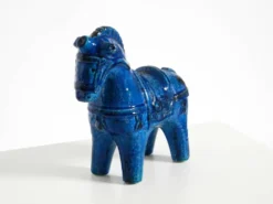 Cheval en céramique des années 60 de la collection Rimini Blue par Aldo Londi pour Bitossi