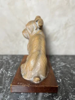 Chien terre cuite Signé R.Pollin