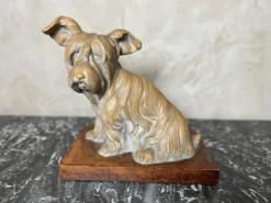 Chien terre cuite Signé R.Pollin