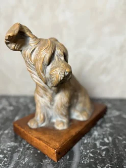 Chien terre cuite Signé R.Pollin