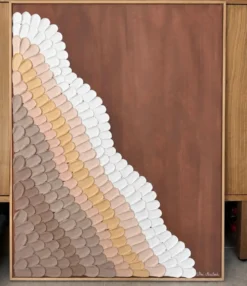 Chocolat d’or Œuvre Texturée Originale 60x80cm Fait Main en France