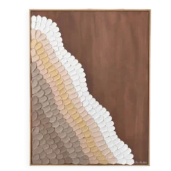 Chocolat d’or Œuvre Texturée Originale 60x80cm Fait Main en France