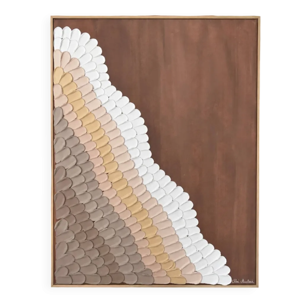 Chocolat d’or Œuvre Texturée Originale 60x80cm Fait Main en France