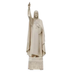 « Christ Roi dans notre maison » Statue en plâtre, Belgique, vers 1920