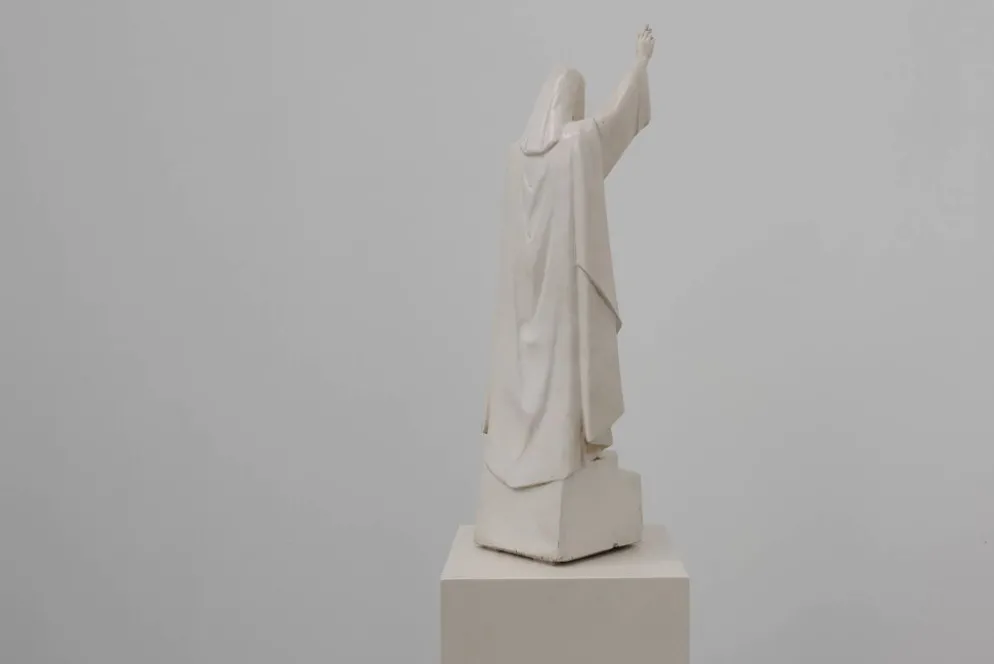 « Christ Roi dans notre maison » Statue en plâtre, Belgique, vers 1920