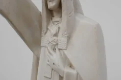 « Christ Roi dans notre maison » Statue en plâtre, Belgique, vers 1920