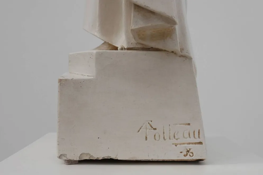 « Christ Roi dans notre maison » Statue en plâtre, Belgique, vers 1920