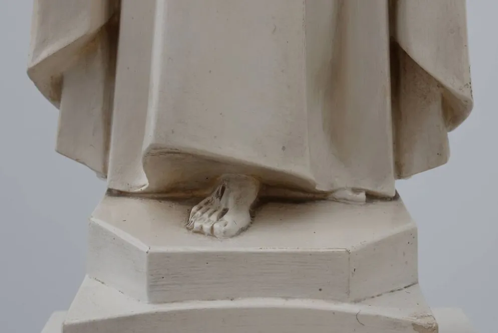 « Christ Roi dans notre maison » Statue en plâtre, Belgique, vers 1920