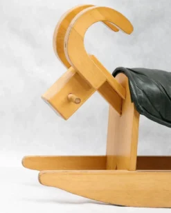 Chèvre à bascule en bois vintage des années 1960