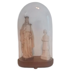 cloche en verre avec statues religieuses anciennes – Christ Roi Pier