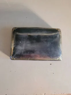 Coffret ancien de jeux de cartes FFB en cuir véritable