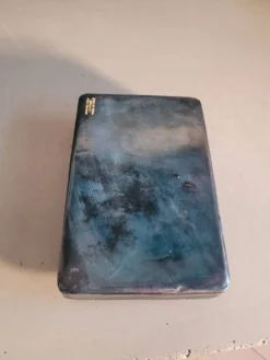 Coffret ancien de jeux de cartes FFB en cuir véritable