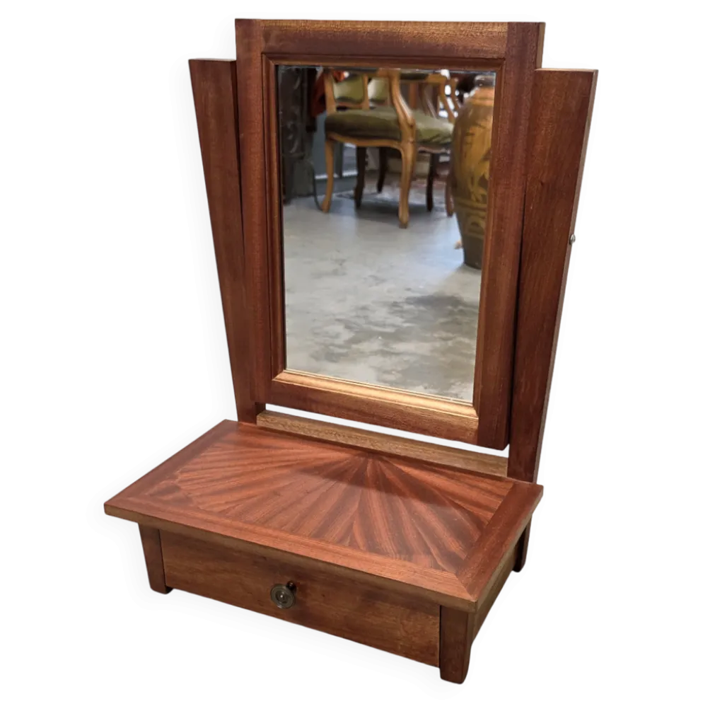 Coiffeuse Art Déco française avec miroir pivotant