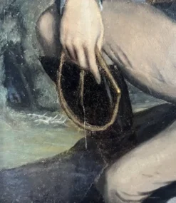 École française début XXe siècle, Portrait d'un chasseur, huile sur toile signée