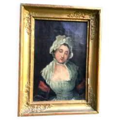 École française de la fin du XVIIIeme.huile sur toile.portrait de jeune femme