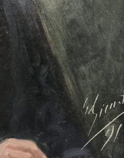 école Française Du XIXe Siècle, Portrait d'Un Jeune Homme, 1891 Huile Sur Toile