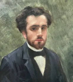 école Française Du XIXe Siècle, Portrait d'Un Jeune Homme, 1891 Huile Sur Toile