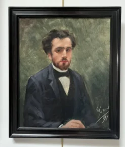 école Française Du XIXe Siècle, Portrait d'Un Jeune Homme, 1891 Huile Sur Toile