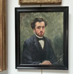 école Française Du XIXe Siècle, Portrait d'Un Jeune Homme, 1891 Huile Sur Toile