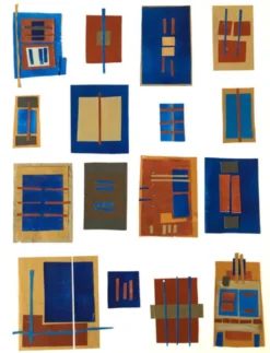 Collage bleu et beige