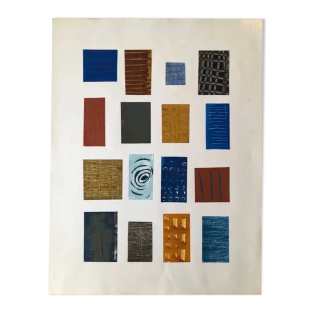 Collage de papier gouaché