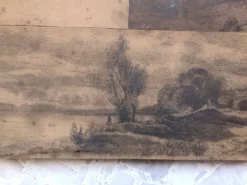 Collage dessins à la mine de plomb et craie blanche 1872