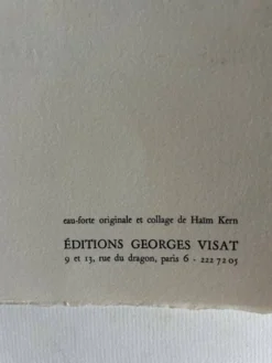 Collage de travail L'Easel par Haim Kern. Signature.