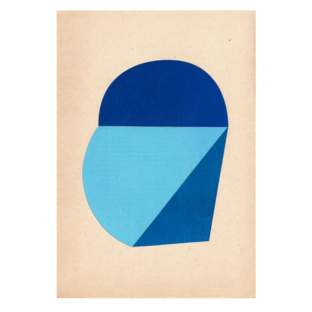 Collage moderniste sur papier ancien signé Eawy