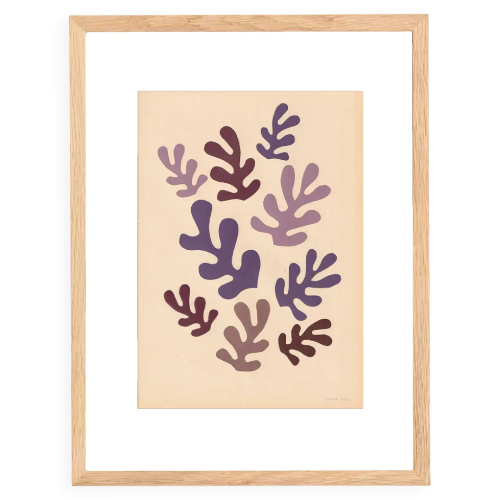 Collage sur papier ancien d'inspiration Matisse signé Eawy