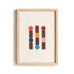 Collage sur papier ancien multicolors signé Eawy