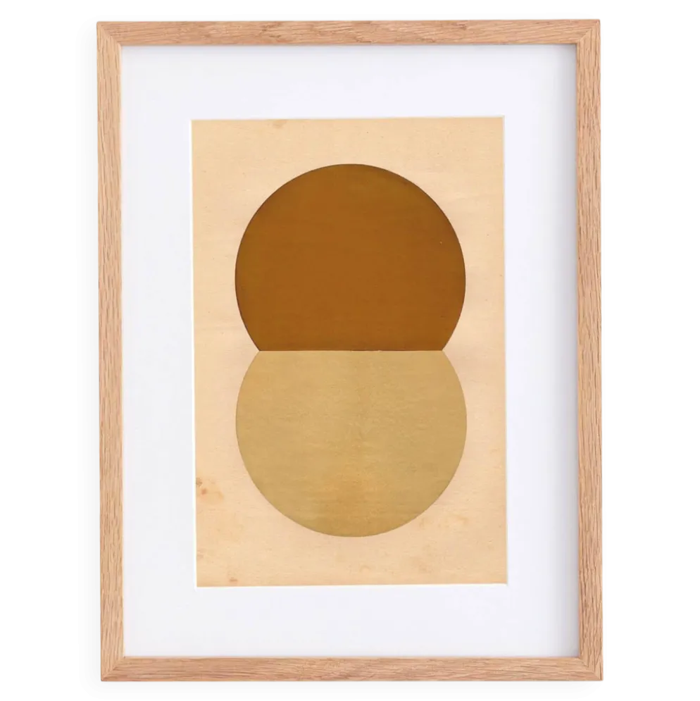 Collage sur papier ancien signé Eawy
