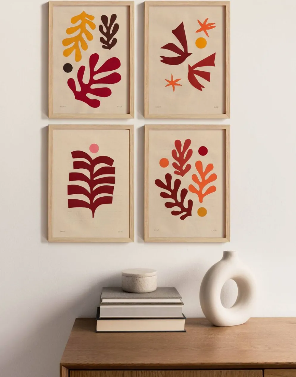 Collection de 4 collages d'inspiration Matisse signée Eawy