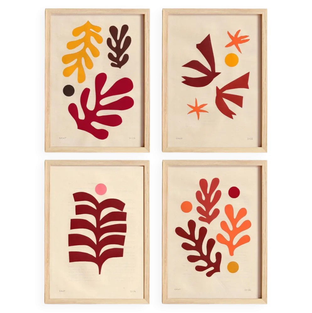 Collection de 4 collages d'inspiration Matisse signée Eawy